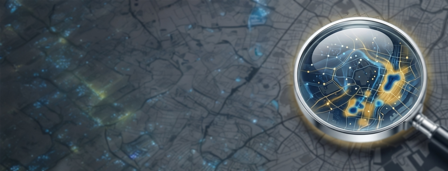 人流データとAI解析による商圏の可視化イメージ